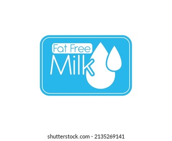 fat-free milk icon, logo vector illustration 