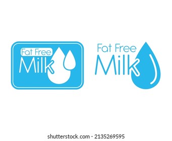 fat-free milk icon, logo vector illustration 