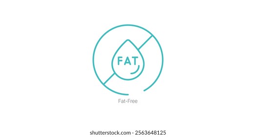 Fat-Free Symbol Vector Icon for Low-Calorie and Healthy Products