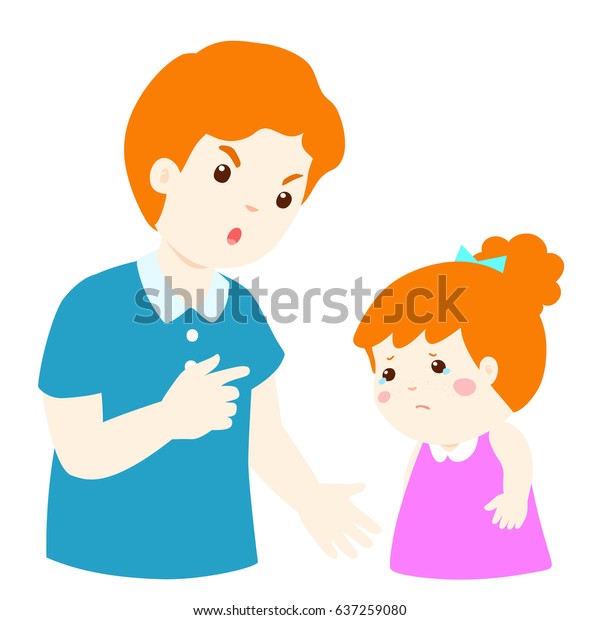 Father Angry His Daughter Blame Her Stock Vector (Royalty Free) 637259080