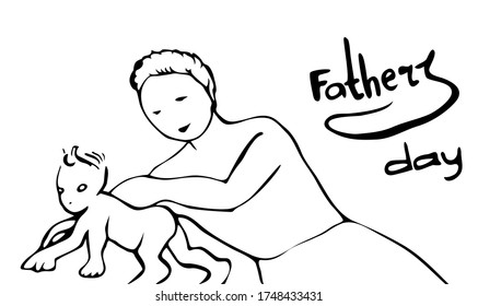 Father with a baby. Fathers Day