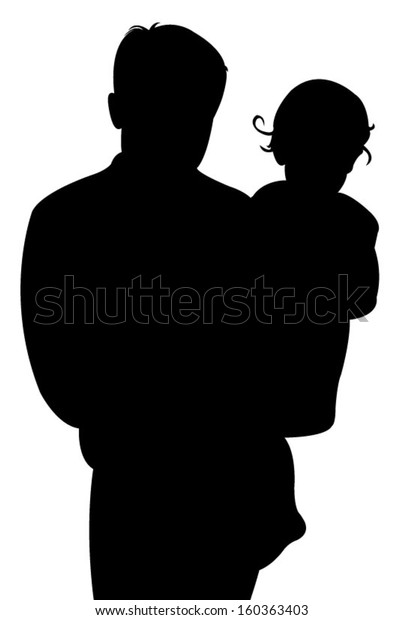 Download Father Baby Girl Together Silhouette Vector Stock Vector ...