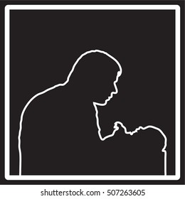 Father and baby icon