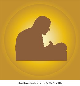Father and baby icon 
