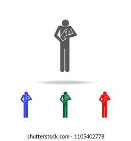 father with a baby icon. Elements of human family life in multi colored icons. Premium quality graphic design icon. Simple icon for websites, web design, mobile app on white background