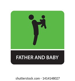 Father and baby icon for web and mobile