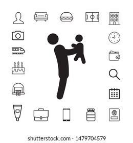 Father and baby icon for web and mobile