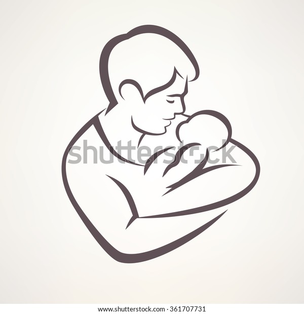 Symbole Vectoriel Isole Du Pere Et Image Vectorielle De Stock Libre De Droits