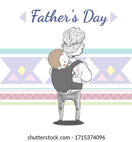 Father and baby together used as card