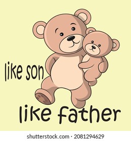 a father bear holding his cub