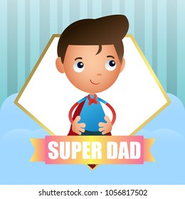 Father being a superhero illustration