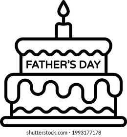 father birthday celebration cake Concept , 2 story pastry cake with candle Vector Icon Design, Happy Fathers Day Symbol, Dads Gift Elements Sign, Parents Day Stock illustration