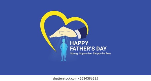 Father is a bless and safe shade for children Happy Father's Day logo mnemonic typo Social Media Creative concept idea post web banner poster template greetings card art design 