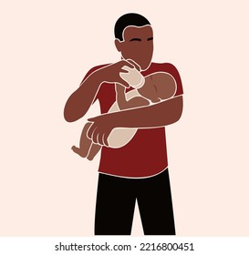 Una botella de padre da de comer a un niño pequeño.
Alimentar a un bebé.
Ilustración del vector abstracto