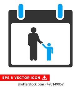 Father Calendar Day icon. Vector EPS illustration style is flat iconic bicolor symbol, blue and gray colors.