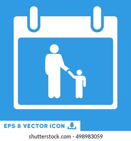 Father Calendar Day icon. Vector EPS illustration style is flat iconic symbol, white color.