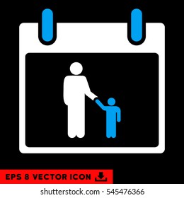 Father Calendar Day icon. Vector EPS illustration style is flat iconic bicolor symbol, blue and white colors.