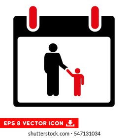 Father Calendar Day icon. Vector EPS illustration style is flat iconic bicolor symbol, intensive red and black colors.