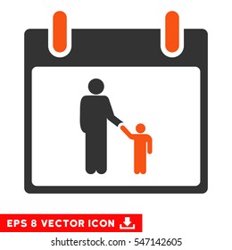 Father Calendar Day icon. Vector EPS illustration style is flat iconic bicolor symbol, orange and gray colors.