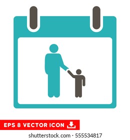 Father Calendar Day icon. Vector EPS illustration style is flat iconic bicolor symbol, grey and cyan colors.