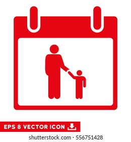 Father Calendar Day icon. Vector EPS illustration style is flat iconic symbol, red color.