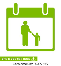 Father Calendar Day icon. Vector EPS illustration style is flat iconic symbol, eco green color.
