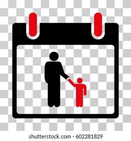Father Calendar Day icon. Vector illustration style is flat iconic bicolor symbol, intensive red and black colors, transparent background. Designed for web and software interfaces.