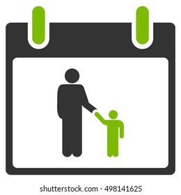 Father Calendar Day vector pictogram. Style is flat graphic bicolor symbol, eco green and gray colors, white background.