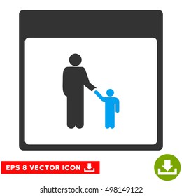 Father Calendar Page icon. Vector EPS illustration style is flat iconic bicolor symbol, blue and gray colors.