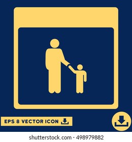 Father Calendar Page icon. Vector EPS illustration style is flat iconic symbol, yellow color.