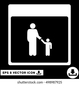 Father Calendar Page icon. Vector EPS illustration style is flat iconic symbol, white color.