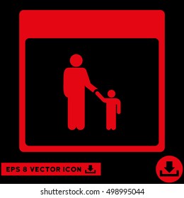 Father Calendar Page icon. Vector EPS illustration style is flat iconic symbol, red color.
