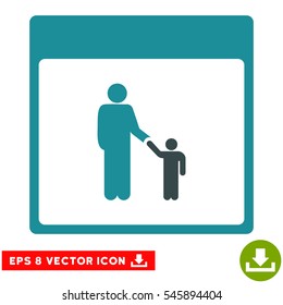 Father Calendar Page icon. Vector EPS illustration style is flat iconic bicolor symbol, soft blue colors.