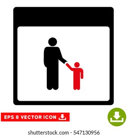 Father Calendar Page icon. Vector EPS illustration style is flat iconic bicolor symbol, intensive red and black colors.