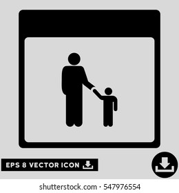 Father Calendar Page icon. Vector EPS illustration style is flat iconic symbol, black color.