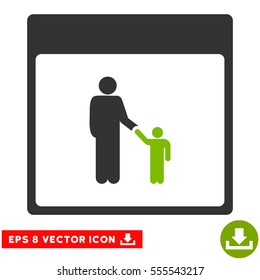 Father Calendar Page icon. Vector EPS illustration style is flat iconic bicolor symbol, eco green and gray colors.