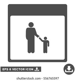 Father Calendar Page icon. Vector EPS illustration style is flat iconic symbol, gray color.