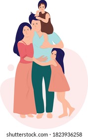 The father carries his son on his shoulders