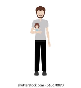 father carrying a baby girl