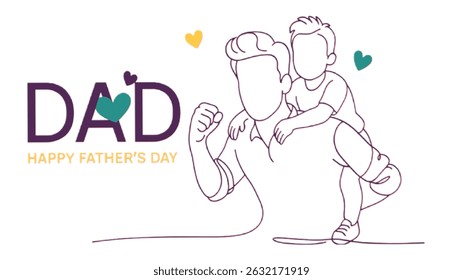 father carrying his child on his shoulders, Father's Day concept