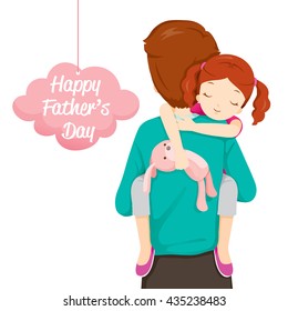 Father Carrying Sleeping Daughter, Father's Day, Family, Parent, Offspring, Love, Relationship