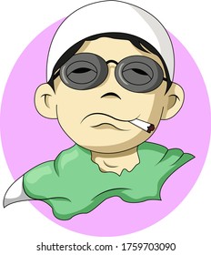 a father casually smoking a cigarette