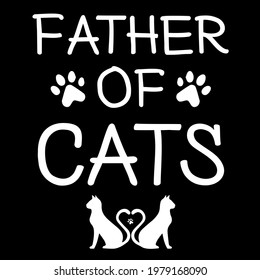 Father of Cats Fur Dad Funny Cat Lover T-Shirt 