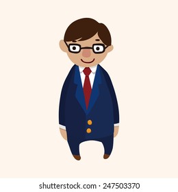 father character flat icon 