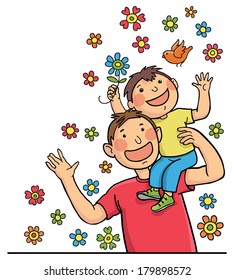 Father and child. 