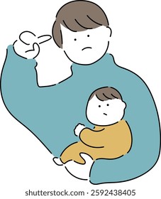 A father and child deep in thought