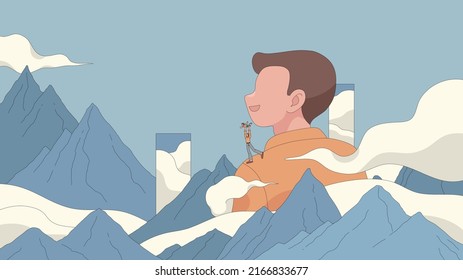 father and child. father's day illustration