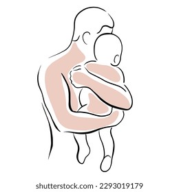 Father with a child in his arms