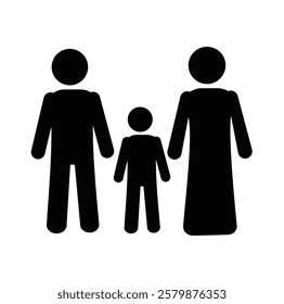 father, child and a mother icon can be used for branding and services for families