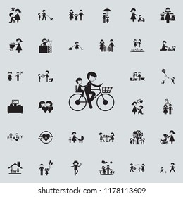 father with a child on a bicycle icon. Family icons universal set for web and mobile